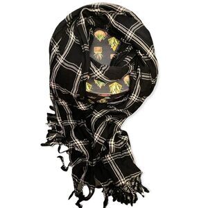 Gap Scarf black white plaid OS